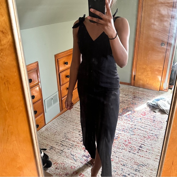 ASOS Tie Back Linen Maxi Dress - Picture 4 of 6